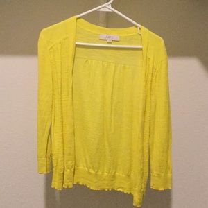 LOFT highlighter yellow sweater